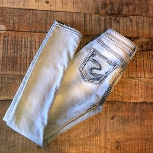 Suki/Joga straight leg silver jeans